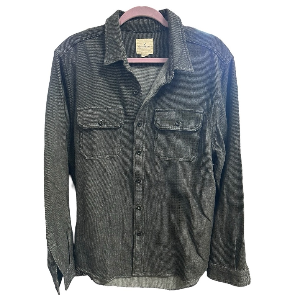 American Eagle Men’s Long Sleeve‎ Button Down Thick Shirt  Sz L